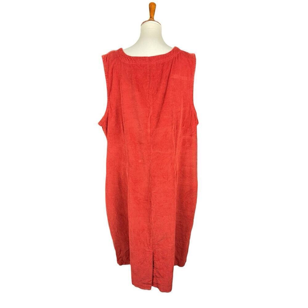 Woman Within Corduroy Jumper Dress Women Size 1X Rust Orange Modest Cotton Boho